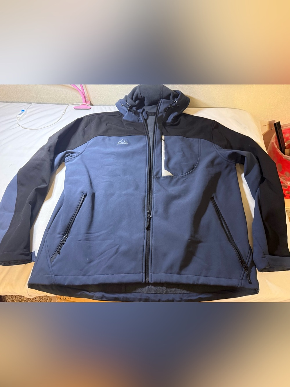 Men's Navy Softshell Hooded Performance Jacket